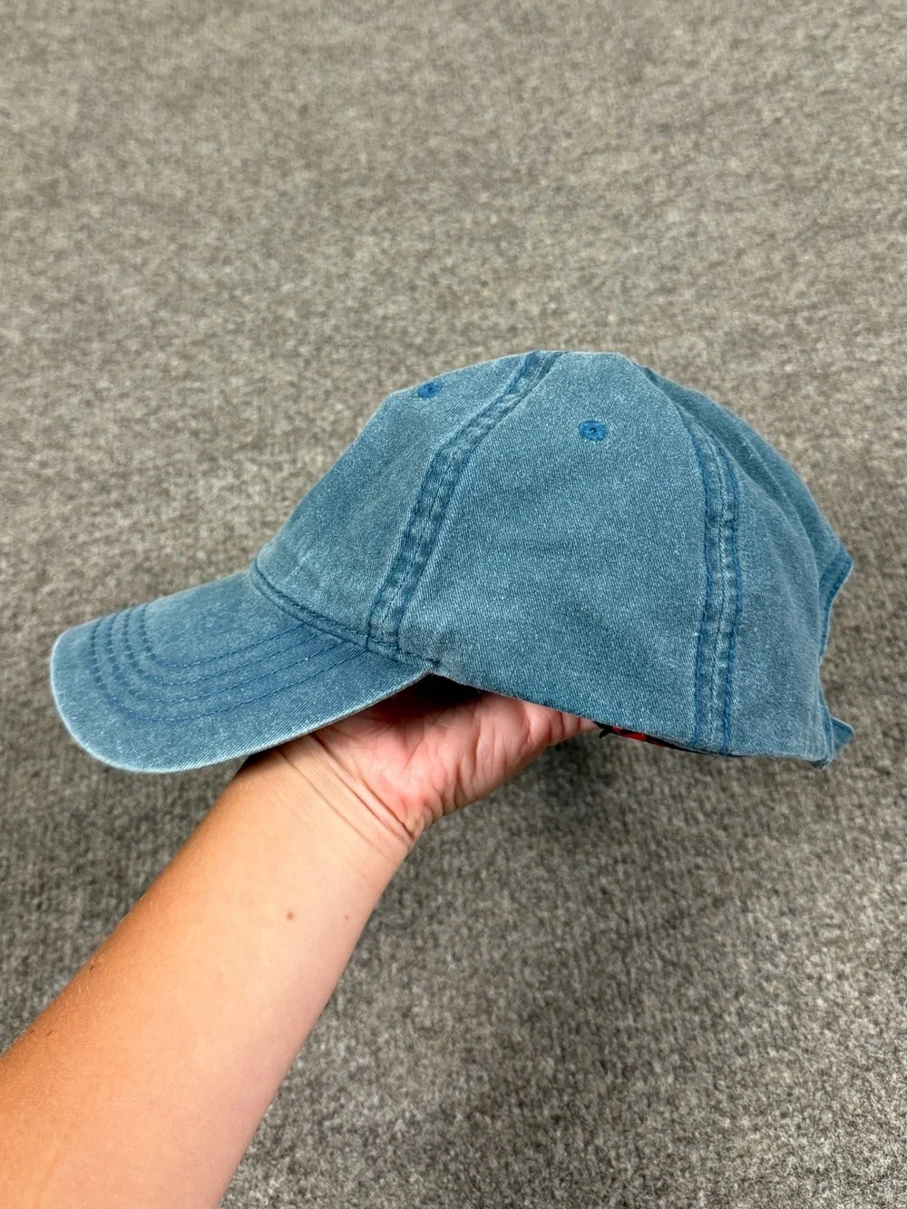 Vintage NASA Blue Denim Baseball Cap Hat Embroidered Logo Patch Adjustable Faded